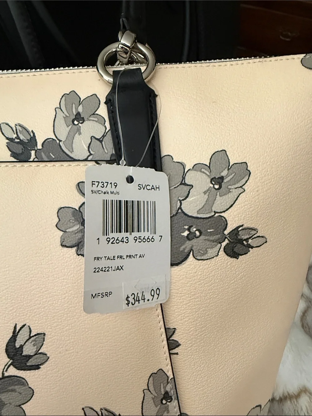 Coach Cream Floral Tote with Fairytale Print